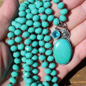 A Turquoise Tale Hand Knot Necklace Beaded Jewlery